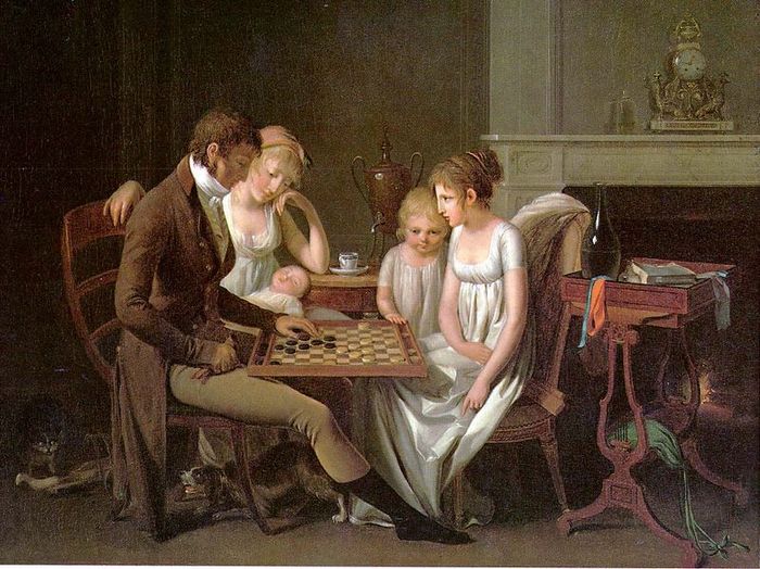 Семейная игра в шашки